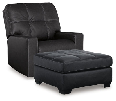 Sillón reclinable Barlin Mills y otomana decorativa de gran tamaño