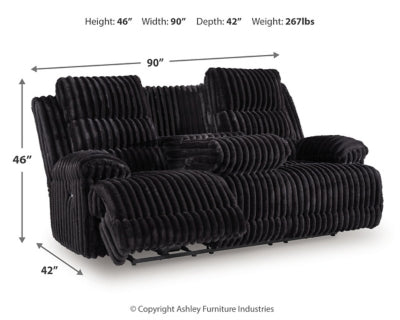 Technique Power Reclining Sofa with Drop Down Table