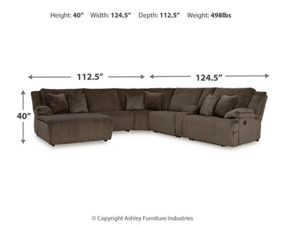 Top Tier 6-Piece Reclining Sectional with Chaise