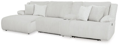 Seccional reclinable de primera línea de 4 piezas con chaise longue