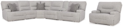 Seccional reclinable eléctrico de 6 piezas y sillón reclinable eléctrico Acklen Place