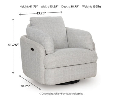 Alainmont Next-Gen Nuvella Swivel Power Recliner