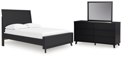 Danziar Full Panel Platform Bed, Dresser and Mirror