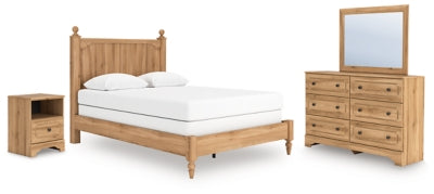 Cama Queen, Cómoda, Espejo y Mesita de Noche Galletyn