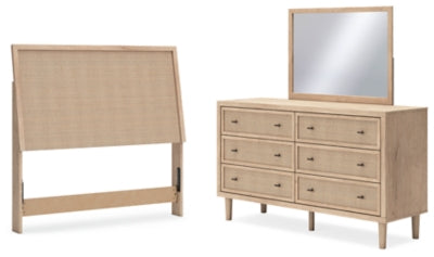 Cama, cómoda y espejo Cielden de panel completo
