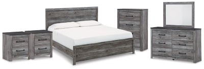 Bronyan King Panel Bed, Dresser, Mirror, Chest and 2 Nightstands
