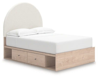Cama de panel totalmente tapizada Shapella con almacenamiento