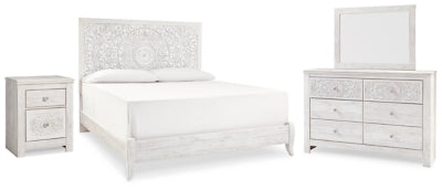 Paxberry King Panel Bed, Dresser, Mirror and Nightstand