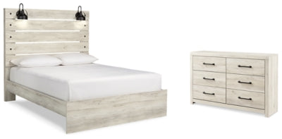 Cama Queen con Panel y Cómoda Cambeck