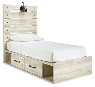 Cama doble con panel Cambeck con 2 cajones de almacenamiento