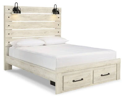 Cama Queen con panel Cambeck con 2 cajones de almacenamiento