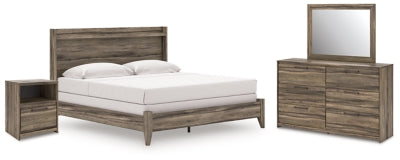 Cama de paneles, tocador, espejo y mesita de noche Baystorm King