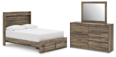 Cama, cómoda y espejo de almacenamiento de panel completo Baystorm