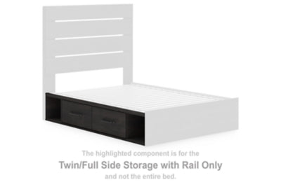 Delmorta Twin/Full Almacenamiento Lateral con Riel