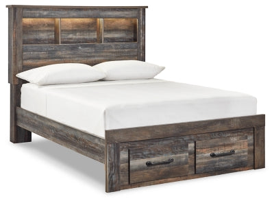 Cama con cabecero tipo estantería con 2 cajones de almacenaje Drystan