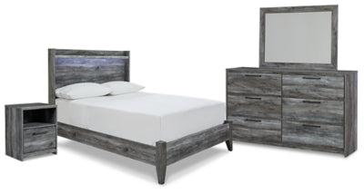 Cama, cómoda, espejo y mesita de noche Baystorm Full Panel
