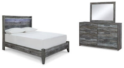 Cama, cómoda y espejo de panel completo Baystorm