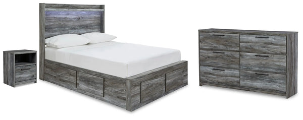 Cama con almacenaje, cómoda y mesita de noche Baystorm Full Panel