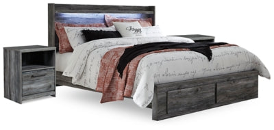 Cama Baystorm King con Almacenamiento y 2 Mesitas de Noche