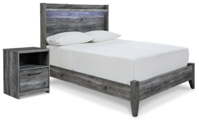 Cama con panel completo y mesita de noche Baystorm