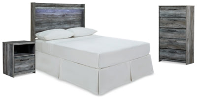 Cabecero de panel completo, cómoda y mesita de noche Baystorm