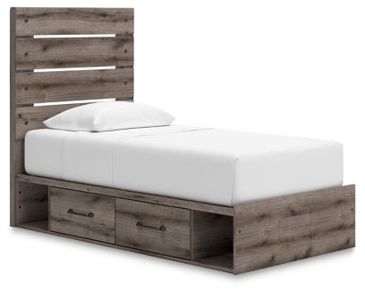 Cama doble Urbanoore con paneles y almacenamiento