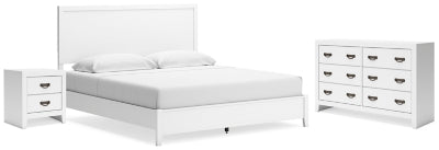 Cama King, cómoda y mesita de noche Binterglen
