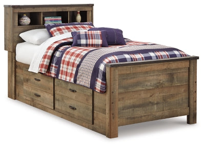 Cama de estantería doble Trinell con 2 cajones de almacenamiento