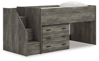 Cama alta doble Frandern con cajones de almacenamiento