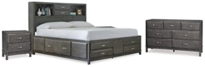 Cama Queen, Cómoda y 2 Mesitas de Noche Caitbrook