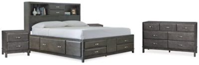 Cama king, cómoda y 2 mesitas de noche Caitbrook