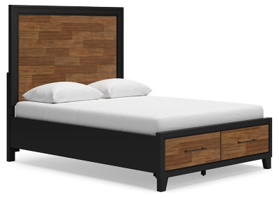 Cama con almacenaje en panel tamaño Queen Kraeburn