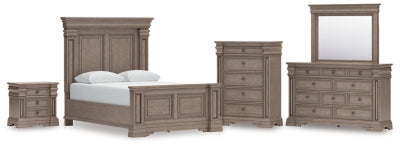 Cama Blairhurst Queen con Panel, Cómoda, Espejo, Chifonier y Mesita de Noche