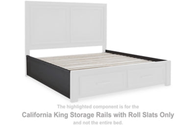 Barandillas de paneles para cama California King Foyland con somier de láminas