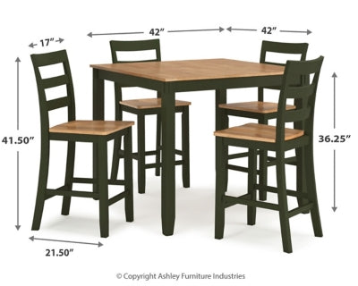 Gesthaven Counter Height Dining Table and 4 Barstools (Set of 5)