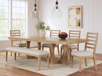 Rencott Extension Dining Table, 4 Chairs and Bench