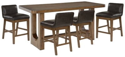 Mesa de comedor a la altura de mostrador Cabalynn y 4 taburetes de bar