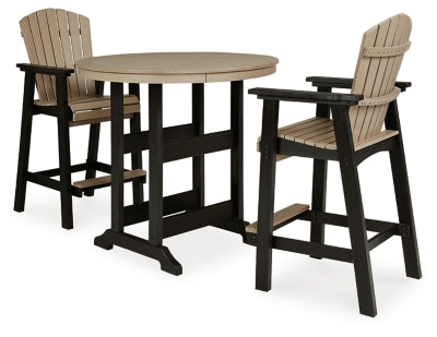 Mesa de comedor de altura de mostrador para exterior Faïren Trail con 2 taburetes de bar