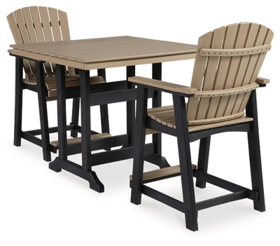 Mesa de comedor de altura de mostrador para exterior Faïren Trail con 2 taburetes de bar