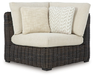 Kimora - Sillón esquinero para exteriores con cojín