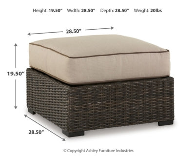 Coastline Bay Outdoor Ottoman with Cushion