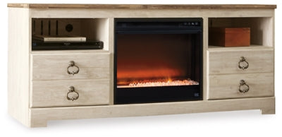 Mueble para TV Willowton de 64 pulgadas con chimenea eléctrica