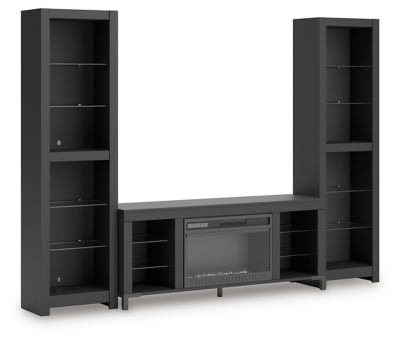 Mueble de TV de 3 piezas Cayberry con chimenea eléctrica