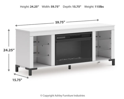 Brollevi 60" TV Stand with Electric Fireplace
