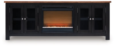 Mueble para TV de 76" Wildenauer con chimenea eléctrica