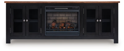 Mueble para TV de 76" Wildenauer con chimenea eléctrica