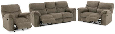 Alphons Reclining Sofa, Loveseat and Recliner