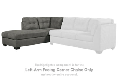 Chaise de esquina Pitkin con brazo izquierdo (vista de frente)