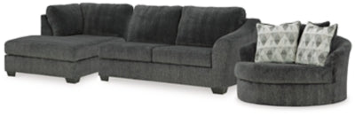 Sofá seccional de 2 piezas Biddeford y sillón decorativo giratorio grande