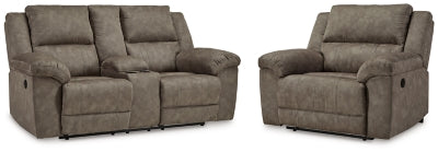 Sofá biplaza reclinable y sillón reclinable Laresview